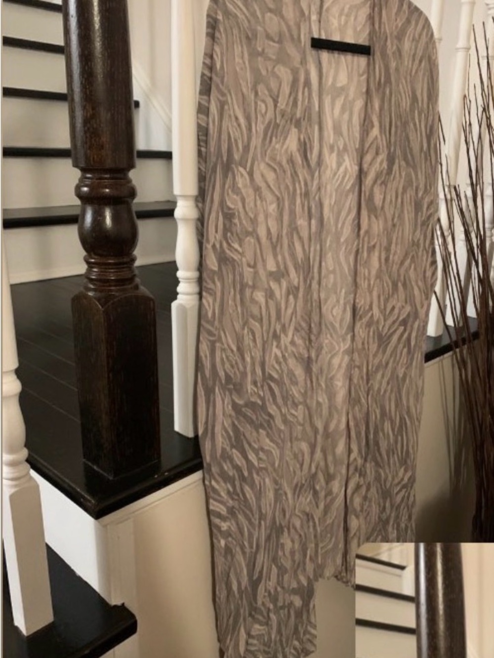 Final Touch Taupe Patterned Draped Cape